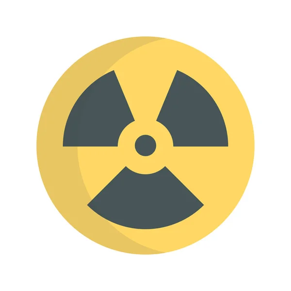 Diseño Plano Símbolo Radiactivo Energía Nuclear Atómica Vector Editable — Vector de stock