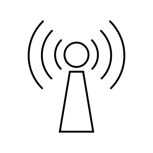 Sinal Informação Torre Rádio Ícone Onda Rádio Celular Vetor Editável — Vetor de Stock