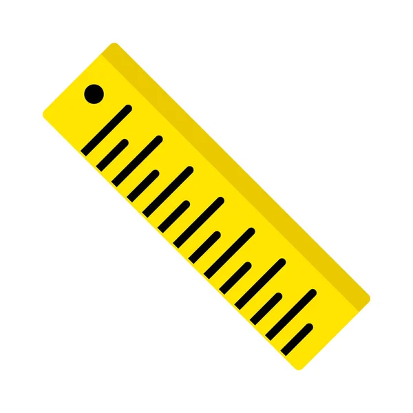 フラットデザイン黄色の定規アイコン 編集可能なベクトル — ストックベクタ