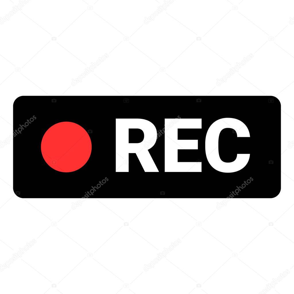 Recording camera icon. REC icon. Cinematography. Editable vector.