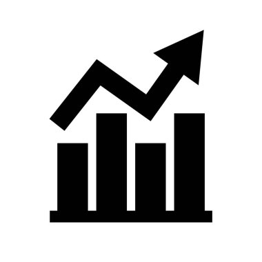 Yukarı yönlü grafik siluet simgesi. Düzenlenebilir vektör.