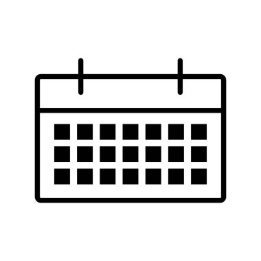 Basit takvim simgesi. Takvim. Planlama masası. Düzenlenebilir vektör.