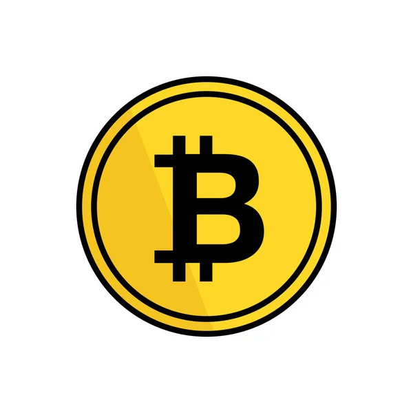 Ícone Bitcoin Moderno Ouro Vetor Editável — Vetor de Stock