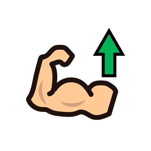 Muskelstärkendes Symbol Die Muskelkraft Nimmt Editierbarer Vektor — Stockvektor