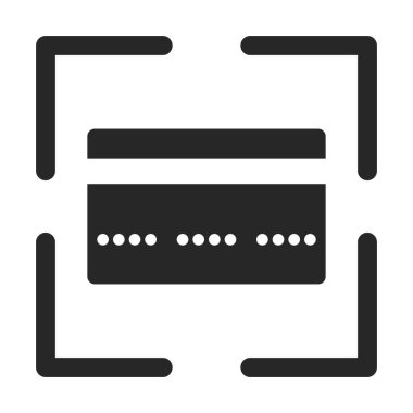 Kredi kartı doğrulama simgesi. Düzenlenebilir vektör.