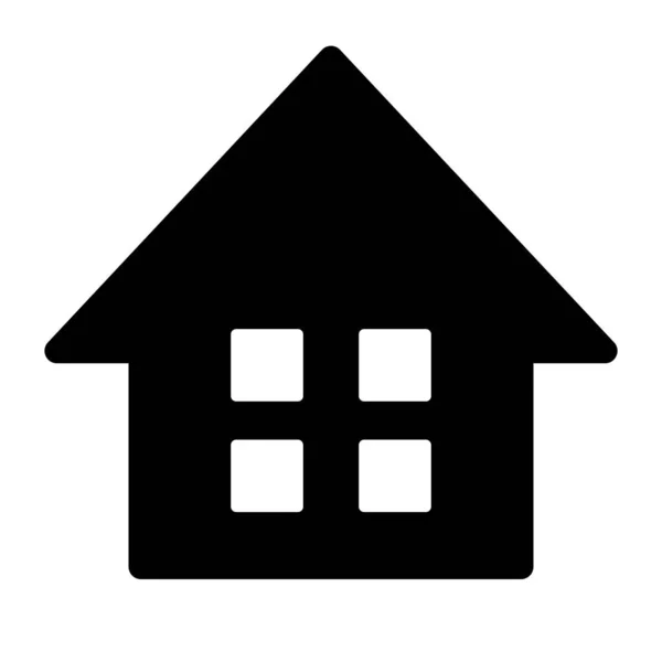 Icône Silhouette Maison Avec Fenêtre Maison Habitation Vecteur Modifiable — Image vectorielle
