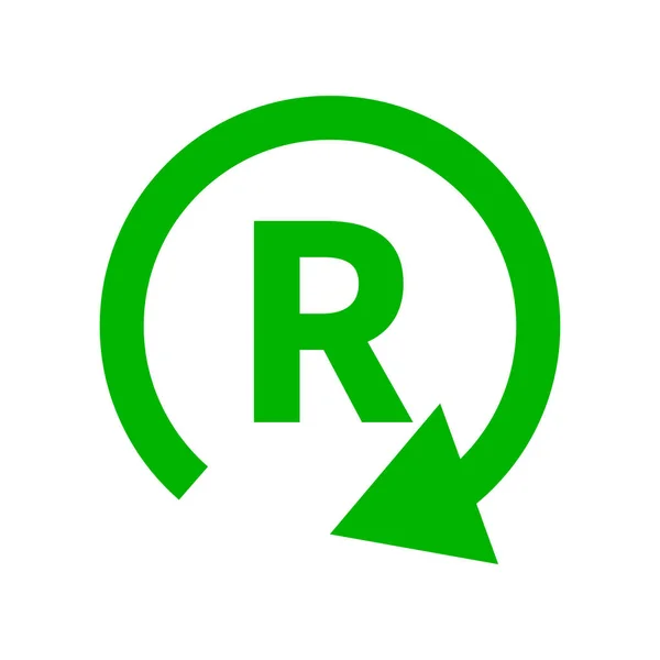 Grün Rotierendes Symbol Wenden Editierbarer Vektor — Stockvektor