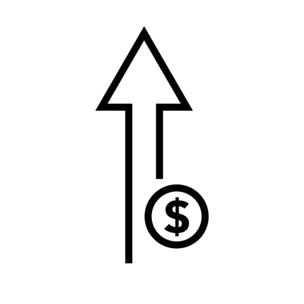 Basit Dolar Fiyat Artışı Ikonu Düzenlenebilir Vektör — Stok Vektör