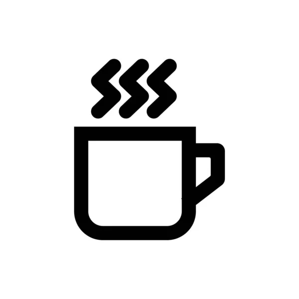 Ikona Horkého Pití Hrnek Kávu Upravitelný Vektor — Stockový vektor