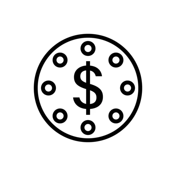 Casino Dollar Chip Symbol Editierbarer Vektor — Stockvektor
