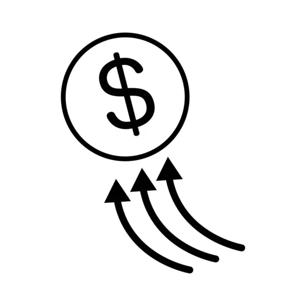 Ícone Aumento Preço Simples Dólar Vetor Editável — Vetor de Stock