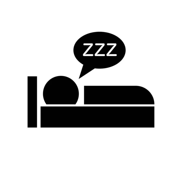 Pessoas Dormindo Cama Com Zzz Ronco Ícone Silhueta Vetor Editável — Vetor de Stock