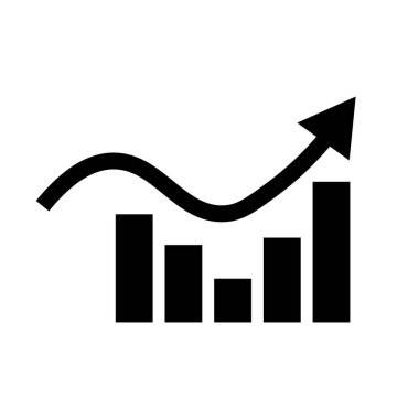 Çubuk grafik istatistik silüeti simgesi. Düzenlenebilir vektör.