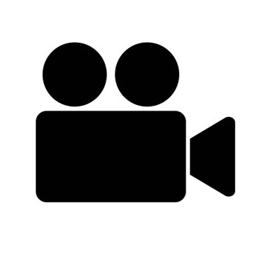 Film kamerası siluet simgesi. Sinema. Düzenlenebilir vektör.