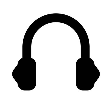 Kulaklık silueti simgesi. Müzik ve dinleme ikonu. Ses geliyor. Düzenlenebilir vektör.