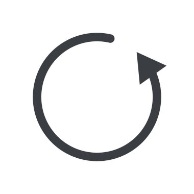 Dönen ok. Yenile. Doldur. Düzenlenebilir vektör.