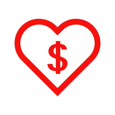 Kalp bağışı ikonu. Hayırseverlik. Parasal destek. Düzenlenebilir vektör.