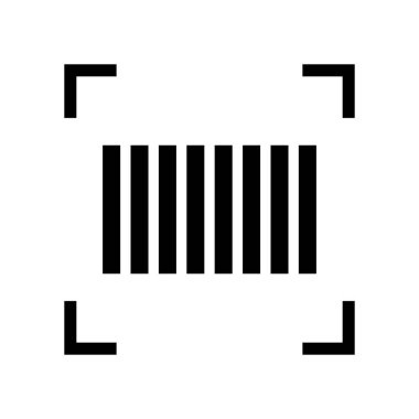 Barkod tarama simgesi. Barkod okuması. Ürün barkodu. Düzenlenebilir vektör.