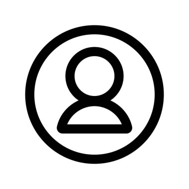 Basit çember kullanıcı hesap simgesi. Düzenlenebilir vektör.