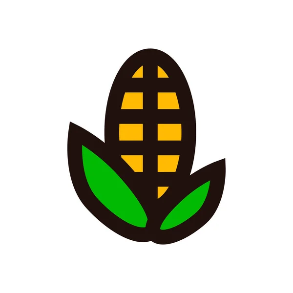 Icône Maïs Grain Nourriture Combustible Biomasse Vecteur Modifiable — Image vectorielle