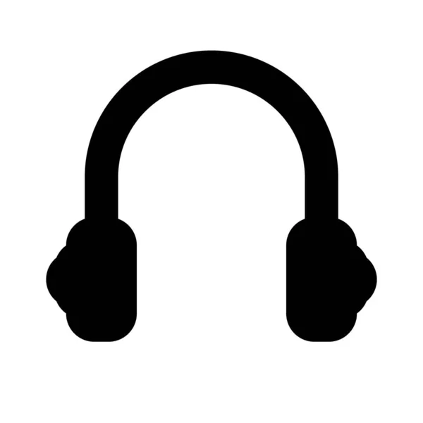 Ikona Sylwetki Słuchawek Muzyka Ikona Słuchania Dźwięk Wektor Edytowalny — Wektor stockowy