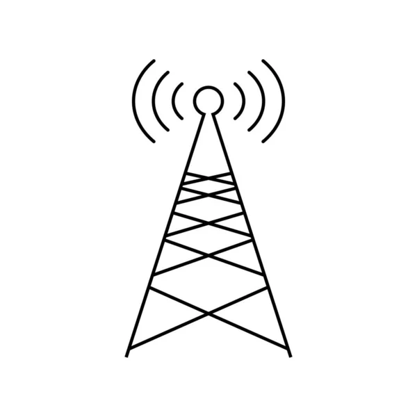 Símbolo Torre Rádio Ícone Operadora Celular Vetor Editável — Vetor de Stock