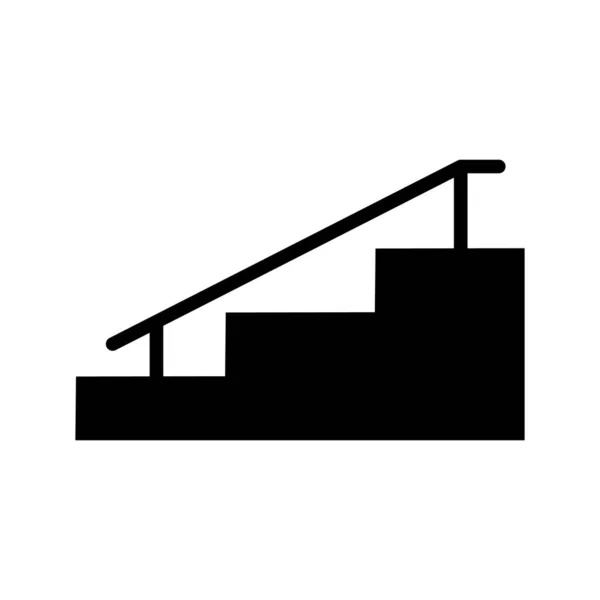 Значок Силуэта Лестницы Перилами Редактируемый Вектор — стоковый вектор