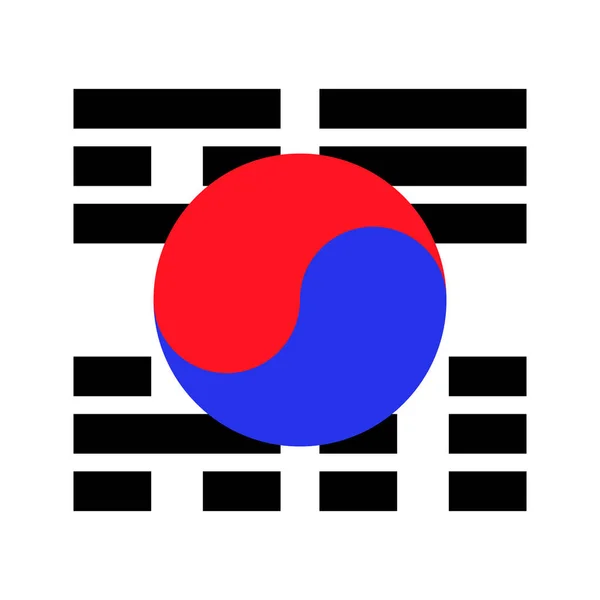 Koreanska Flagglogotypen Korea Redigerbar Vektor — Stock vektor