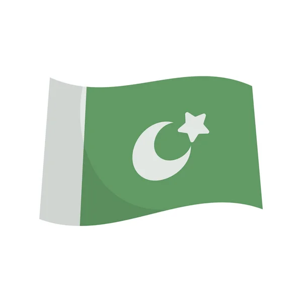 パキスタンの旗のアイコンをなびかせます 編集可能なベクトル — ストックベクタ