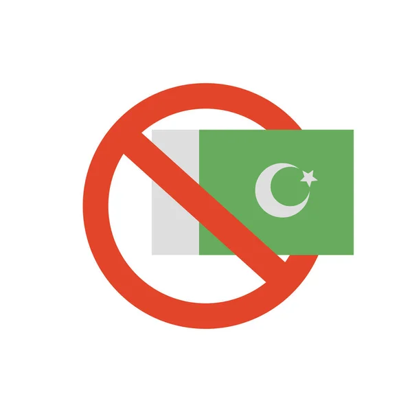 Флаг Пакистана Запретная Метка Редактируемый Вектор — стоковый вектор