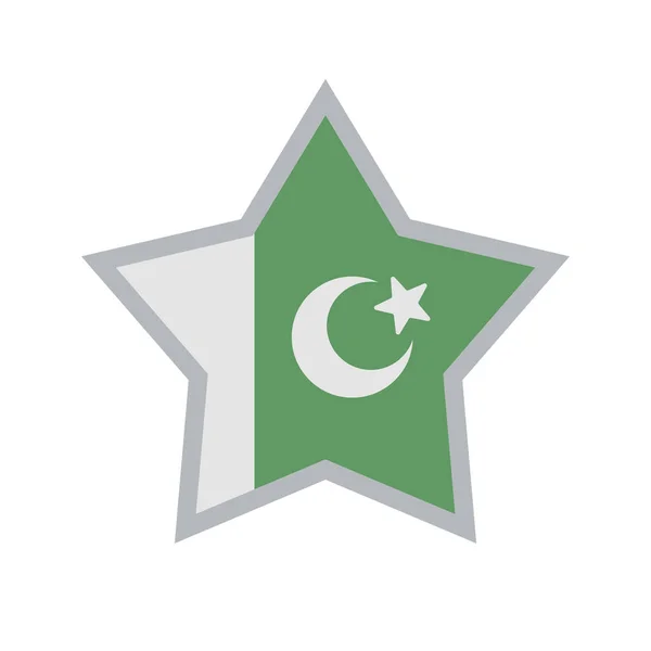 Icône Drapeau Pakistanais Forme Étoile Vecteur Modifiable — Image vectorielle