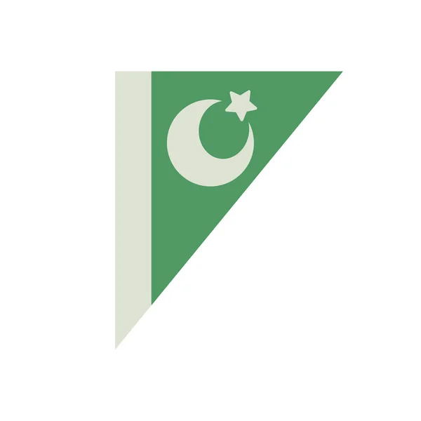 Trojúhelníková Ikona Pákistánské Vlajky Upravitelný Vektor — Stockový vektor