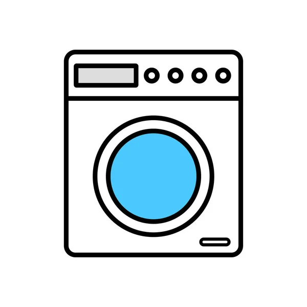 平面设计洗衣机和水 可编辑矢量 — 图库矢量图片