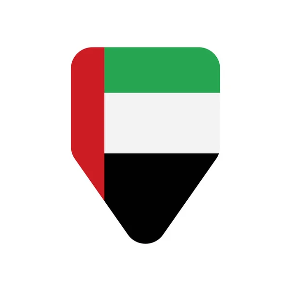 Flaga Zjednoczonych Emiratów Arabskich Kształcie Zaokrąglonej Tarczy Wektor Edytowalny — Wektor stockowy