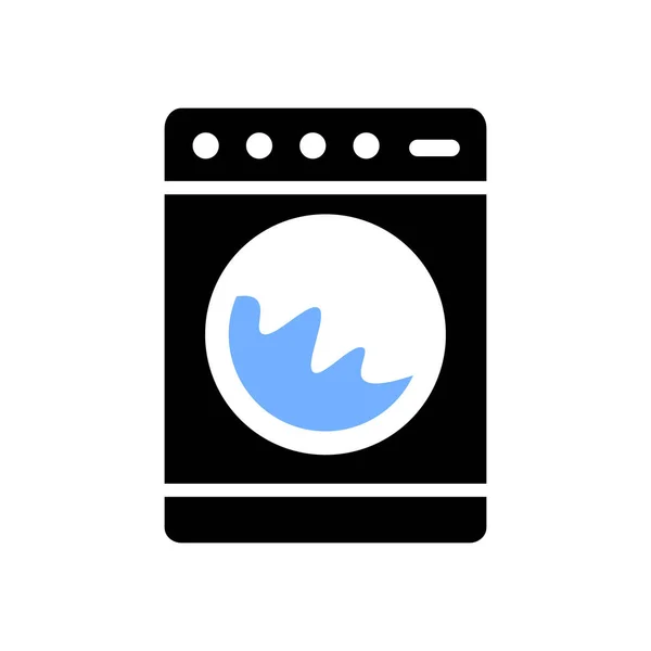 Wasmachine Icoon Tijdens Het Wassen Bewerkbare Vector — Stockvector