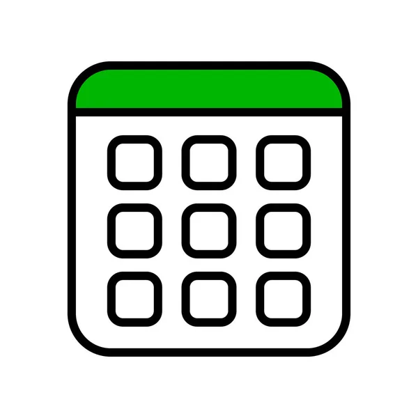 緑色のカレンダーアイコン スケジュールアイコン 編集可能なベクトル — ストックベクタ