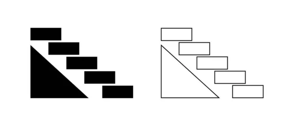 Ensemble Icônes Escalier Ensemble Icônes Vecteur Modifiable — Image vectorielle
