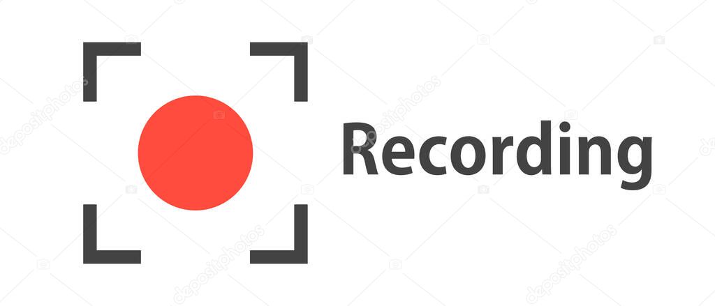Recording logo icon. Video recording. Editable vector.