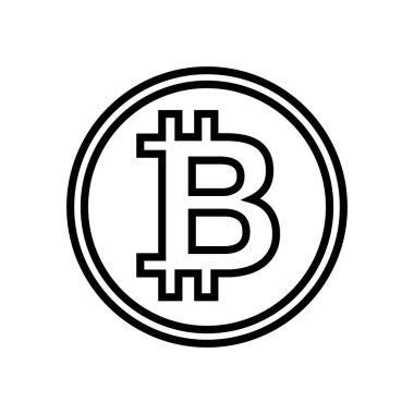 Basit bitcoin simgesi. Kripto para birimi. Düzenlenebilir vektör.