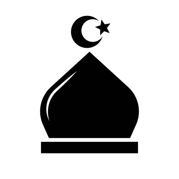 Ícone Silhueta Moderna Mesquita Islão Vetor Editável — Vetor de Stock
