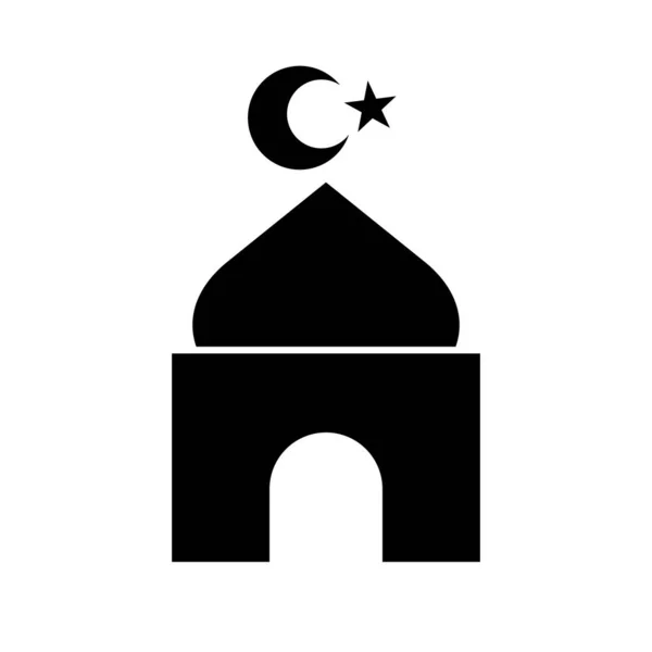 Icono Silueta Mezquita Sala Oración Islámica Vector Editable — Archivo Imágenes Vectoriales