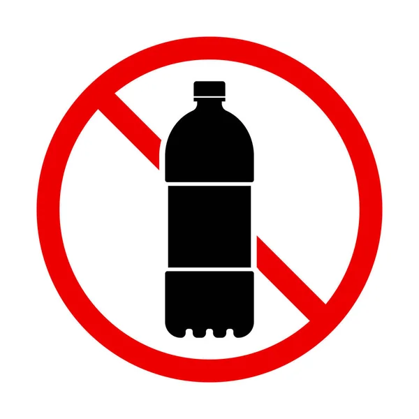 Inga Plastflaskor Tillåtna Avfall Från Plastflaskor Förbjudet Redigerbar Vektor — Stock vektor