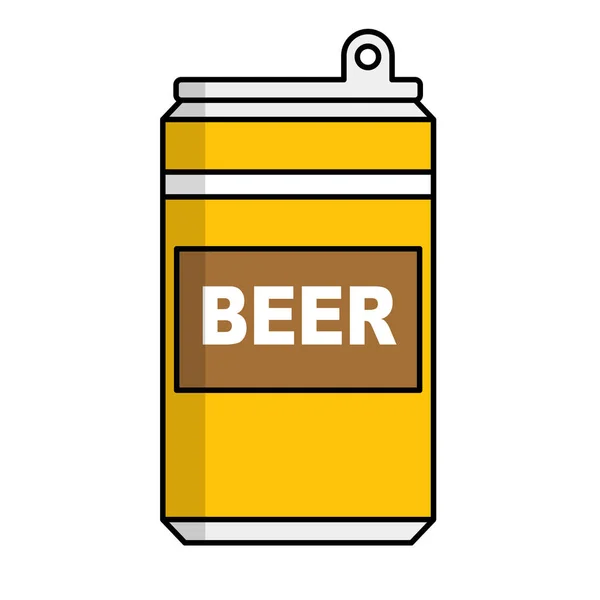 Ícone Lata Cerveja Design Plano Bebida Alcoólica Vetor Editável — Vetor de Stock