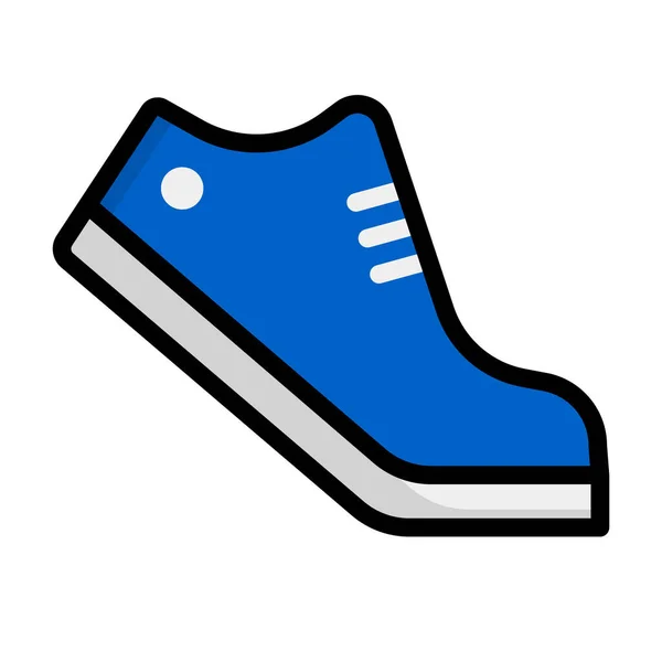 蓝色鞋子图标 更狡猾 可编辑矢量 — 图库矢量图片