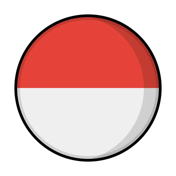 Ikon Bendera Indonesia Bulat Desain Datar Vektor Yang Dapat Diedit - Stok Vektor