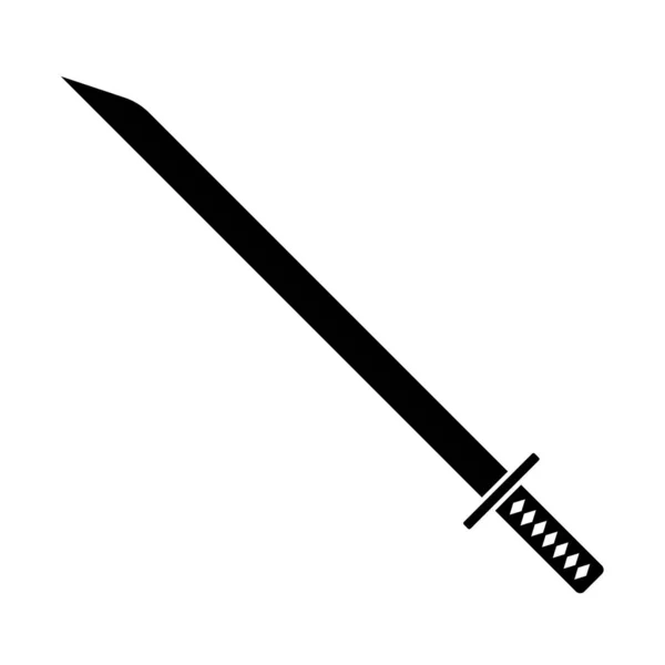 Ikona Sylwetki Katany Japoński Miecz Wektor Edytowalny — Wektor stockowy