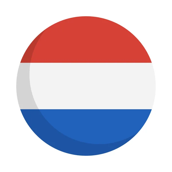 Ikon Bendera Belanda Bulat Belanda Vektor Yang Dapat Diedit - Stok Vektor