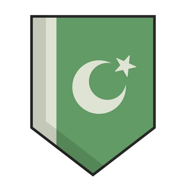 Flaches Design Pakistanische Flagge Wimpel Symbol Editierbarer Vektor — Stockvektor