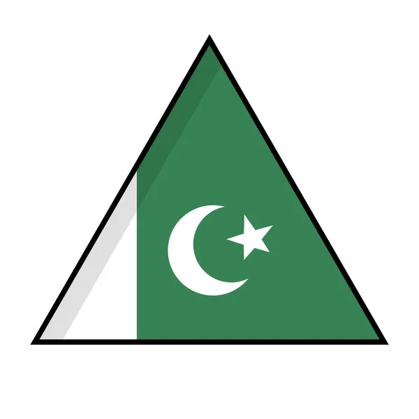 平面设计的三角形巴基斯坦国旗 巴基斯坦国旗 可编辑矢量 — 图库矢量图片