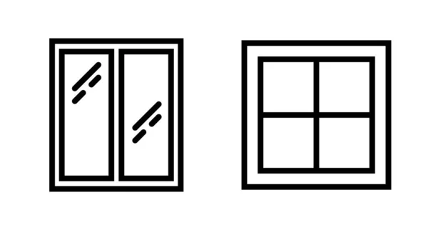 Simple Window Icon Set Glass Window Icon Set Editable Vector — Stock Vector